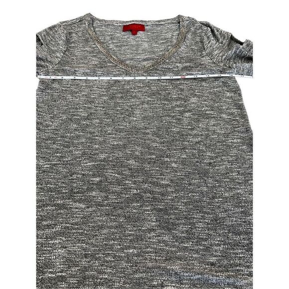 JENNIFER LOPEZ Shirt Womens Size Small Gray Rhinestone V-Neck size Small - Picture 7 of 9